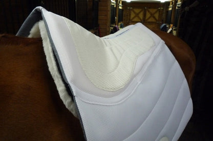 EquineLux Shock-Reducing™ dressage saddle pad with cotton lining and pockets for shims