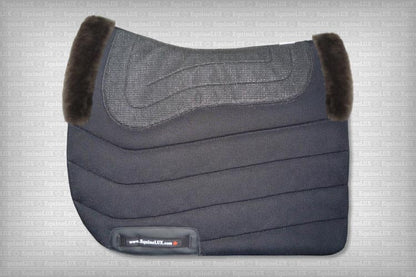 EquineLux Sweat-Wicking™ non-slip saddle pad with sheepskin trim and cotton lining (no pockets)