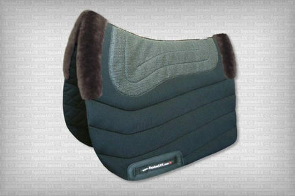 EquineLux Sweat-Wicking™ non-slip saddle pad with sheepskin trim and cotton lining (no pockets)