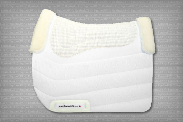 EquineLux Sweat-Wicking™ non-slip saddle pad with sheepskin trim and cotton lining (no pockets)