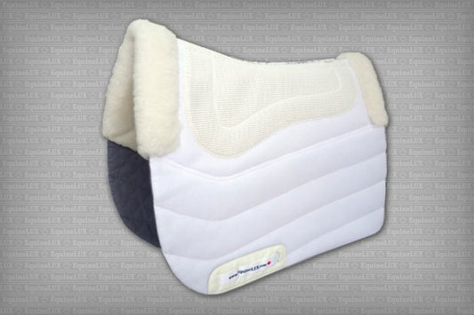 EquineLux PRESSURE-RELIEVING™ saddle pad with sheepskin lining and rolls (no pockets)