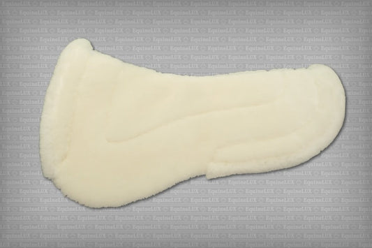 EquineLux MerinoLUX™ Dressage Sheepskin half pad with sheepskin lining, pommel / cantle rolls (no pockets)