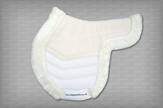EquineLux Easy-Adjustable™ saddle pad with fleece contour roll, cotton lining and pockets for shims: (2 colours available)