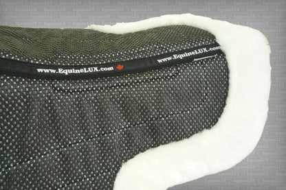 EquineLux Edge-Contoured™ saddle pad with fleece contour roll and cotton lining (no pockets)
