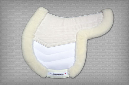 EquineLux Easy-Adjustable™ saddle pad with sheepskin lining/contour roll, and pockets for shims (3 colours available)