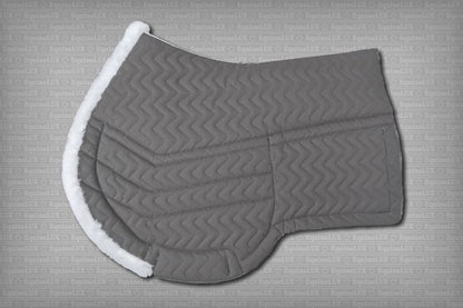EquineLux Competition Number™ saddle pad with cotton lining, contour roll, and pockets for shims