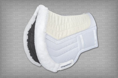 EquineLux Competition Number™ saddle pad with cotton lining, contour roll, and pockets for shims