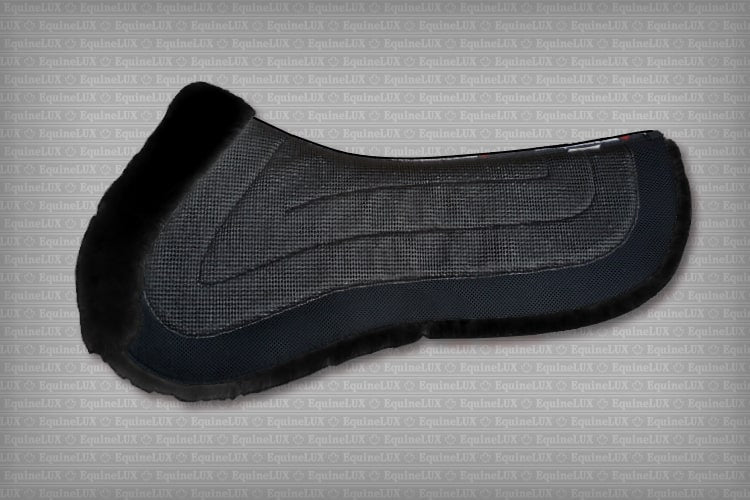 Equine-Lux Cross-Country Sheepskin Half Pads with Pommel/Cantle Rolls and POCKETS FOR SHIMS