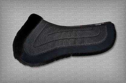 Equine-Lux Cross-Country Sheepskin Half Pads with Pommel/Cantle Rolls and POCKETS FOR SHIMS