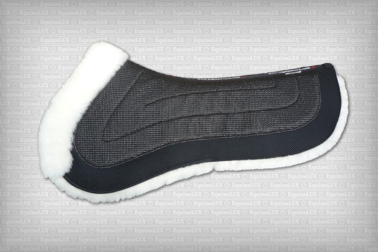 Equine-Lux Cross-Country Sheepskin Half Pads with Pommel/Cantle Rolls and POCKETS FOR SHIMS