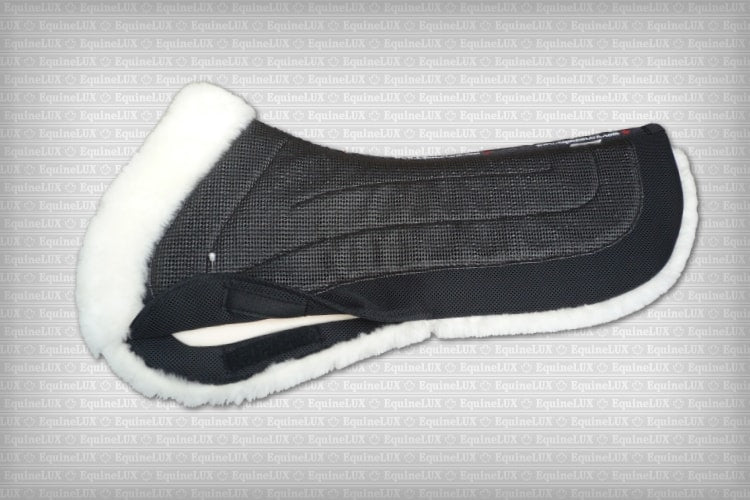 Equine-Lux Cross-Country Sheepskin Half Pads with Pommel/Cantle Rolls and POCKETS FOR SHIMS