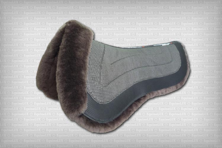 Equine-Lux Cross-Country Sheepskin Half Pads with Pommel/Cantle Rolls and POCKETS FOR SHIMS