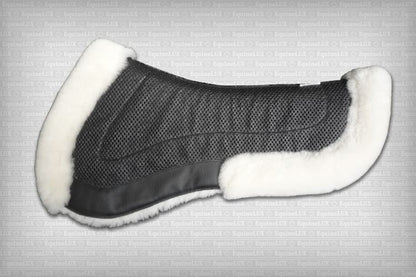 EquineLux ComfortLUX™ jumper half pad with sheepskin lining, sheepskin pommel / cantle rolls, and pockets
