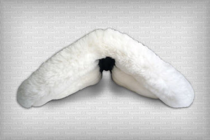 EquineLux ComfortLUX™ jumper half pad with sheepskin lining, sheepskin pommel / cantle rolls, and pockets