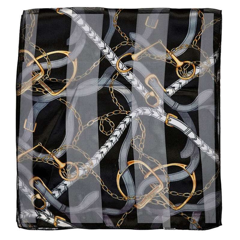 Satin Stripe English Motif Scarf
