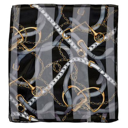 Satin Stripe English Motif Scarf