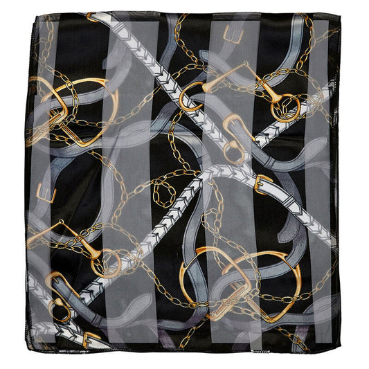 Satin Stripe English Motif Scarf