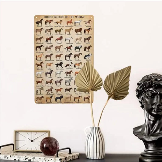 Horse Breeds of The World- Tin Sign
