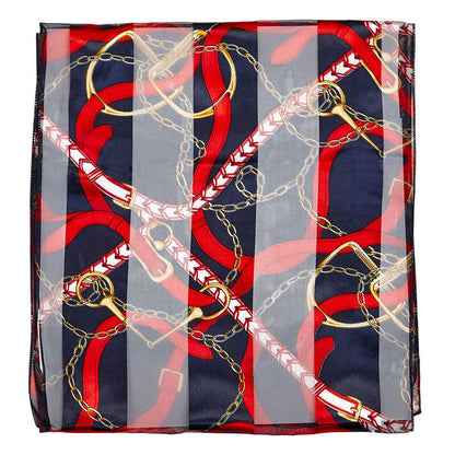 Satin Stripe English Motif Scarf