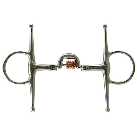 Coronet Full Cheek Snaffle with Half Moon & Copper Rollers- 5"