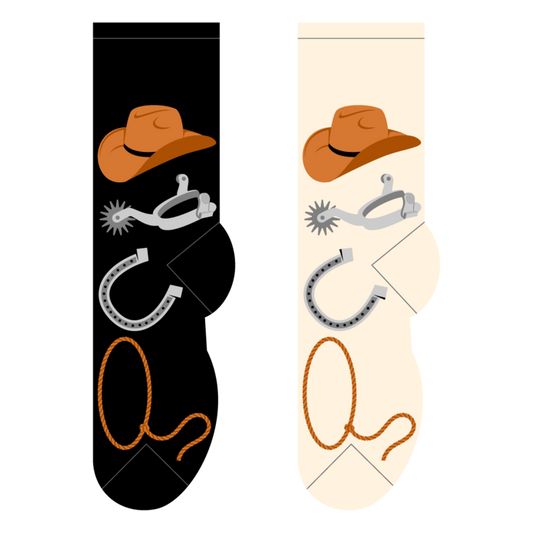 Foozys Mens' Socks - Cowboy Hats & Spurs