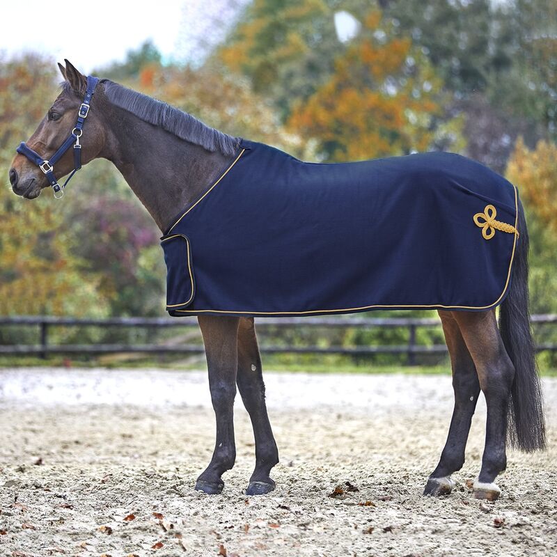 Fleece Sponsorship Rug - Navy/Gold, 135cm - Sagebrush Tack