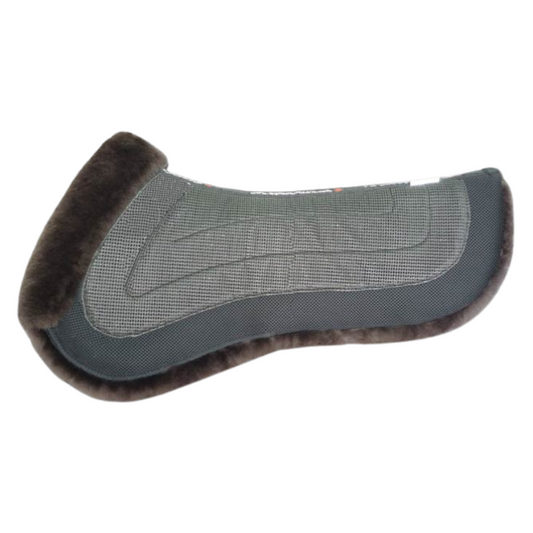 Equine-Lux Cross-Country Sheepskin Half Pads with Pommel/Cantle Rolls and POCKETS FOR SHIMS
