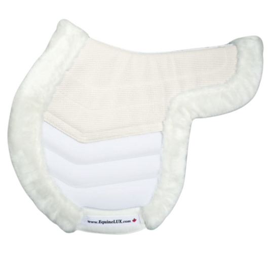 EquineLux Easy-Adjustable™ saddle pad with fleece contour roll, cotton lining and pockets for shims: (2 colours available)