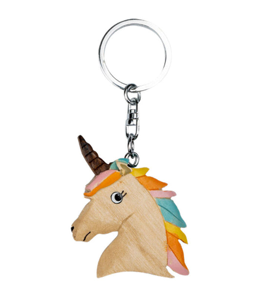 Waldhausen Wooden Unicorn Head Keychain