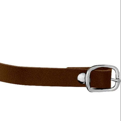 Sprenger Brown Leather Spur Straps 45 cm - Silver Buckles