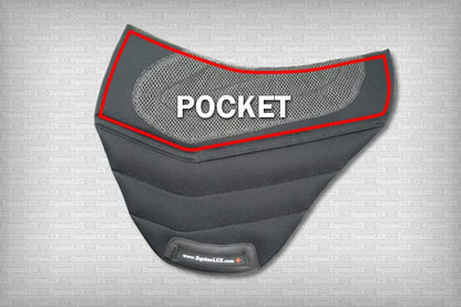 EquineLux Bareback SHOCK-REDUCING™ endurance saddle pad with cotton lining and pockets for shims