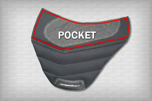 EquineLux Bareback SHOCK-REDUCING™ endurance saddle pad with cotton lining and pockets for shims