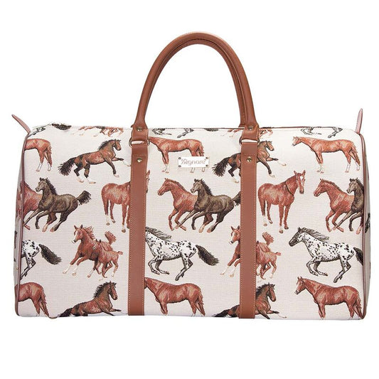 Signare Weekend Holdall Bag - Running Horses