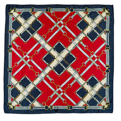 Silky Scarf - Snaffle Bit Plaid 36" x 36"