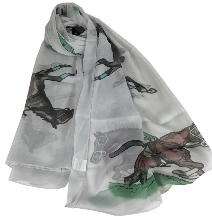 Chiffon Horse Racing Scarf