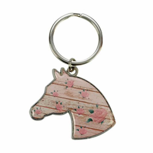HappyROSS Horse Head with Roses Keychain