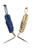 Navy and cream braided paracord hoof picks with tie attachment