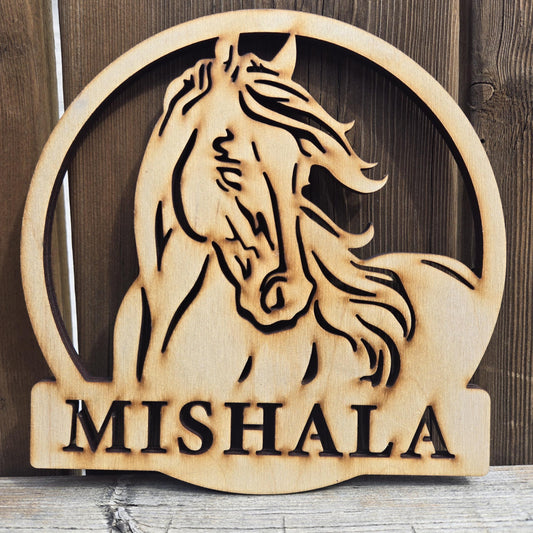SB Birch wood custom horse stall sign, bedroom sign, wall hanging