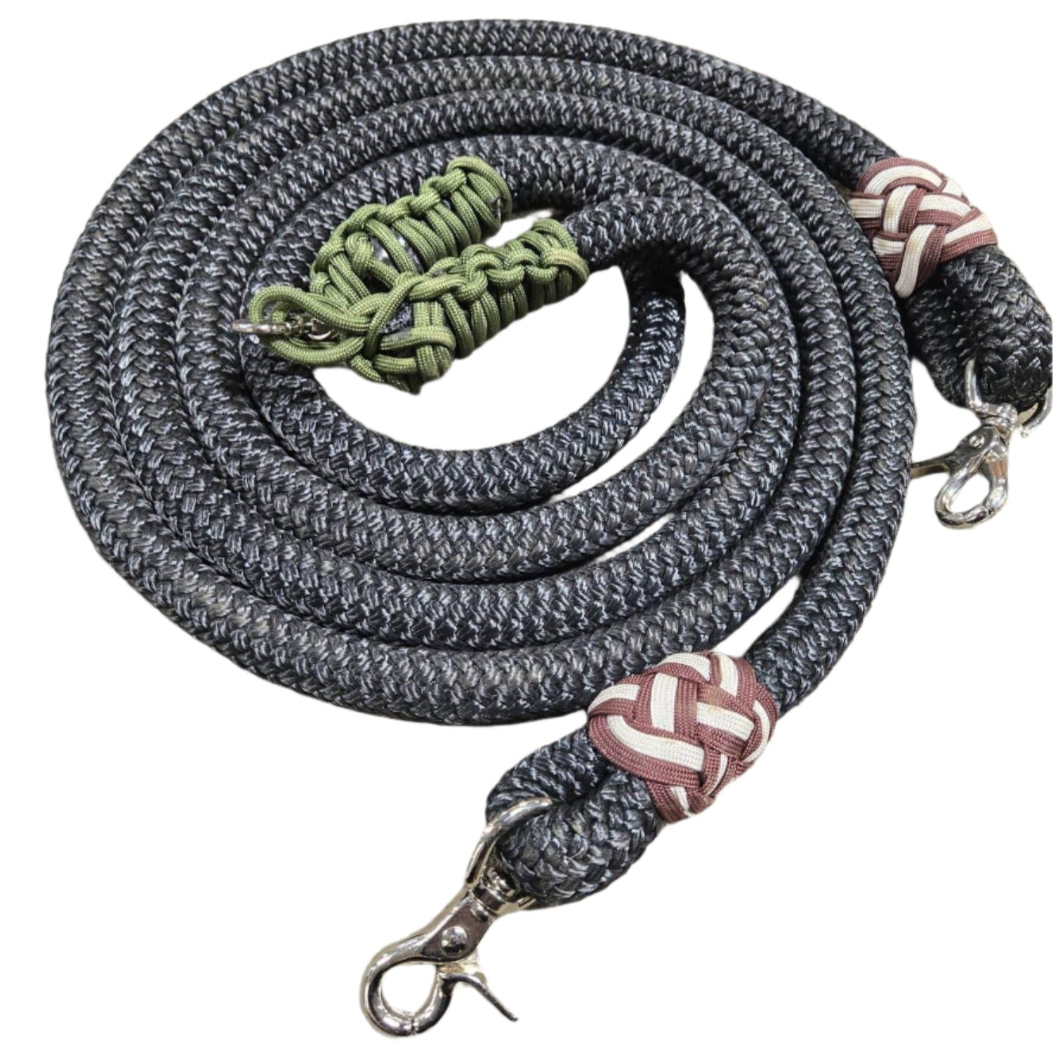SB 5/8" Reins with Middle Clip - Black