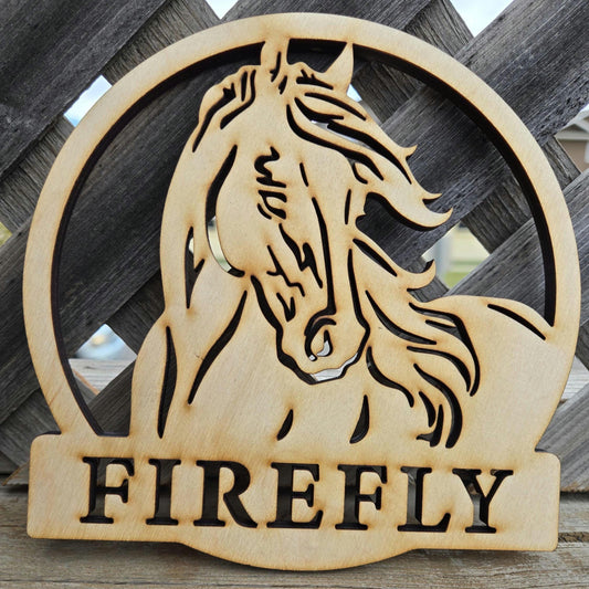 SB Birch wood custom horse stall sign, bedroom sign, wall hanging
