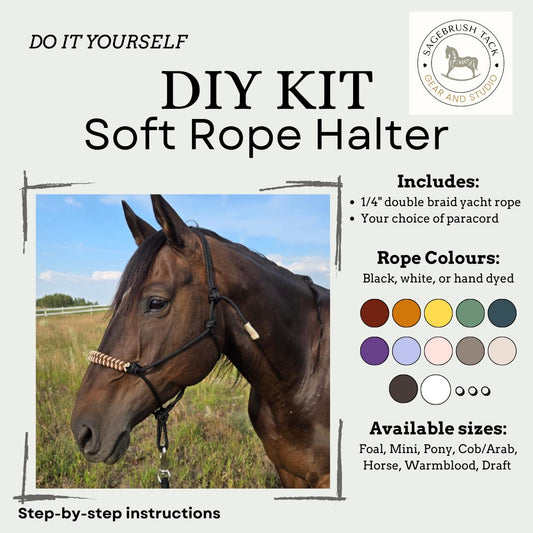 SB DIY Soft Rope Halter with Step-by-step Instructions and hand dyed rope