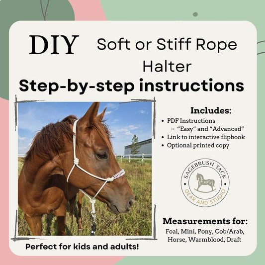 SB DIY Soft or Stiff Rope Halter Step-by Step Directions Digital Download