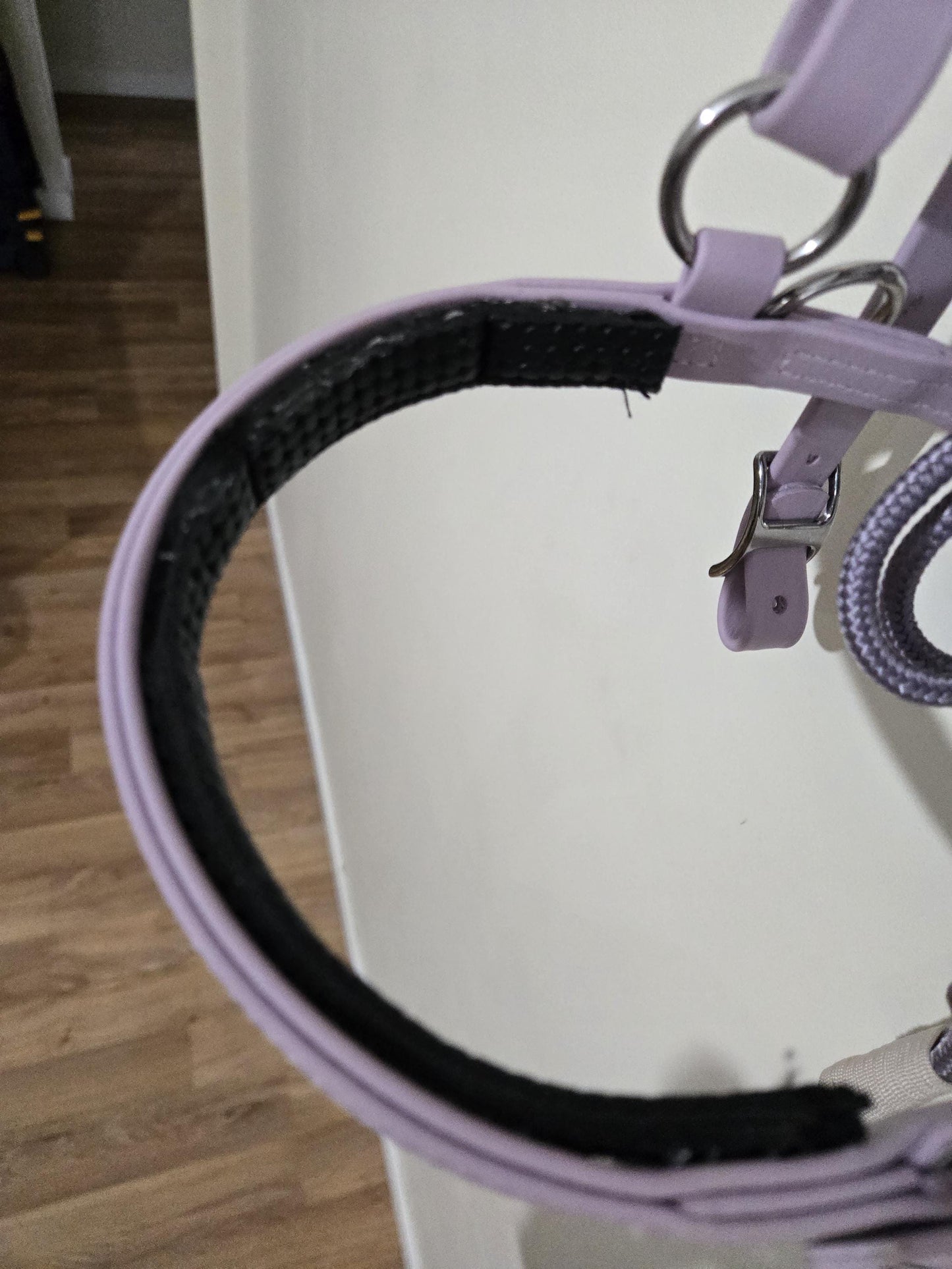 SB Lavender Biothane Endurance adjustable halter / bridle combo with removable noseband/ bitless bridle converter and optional bit attachments
