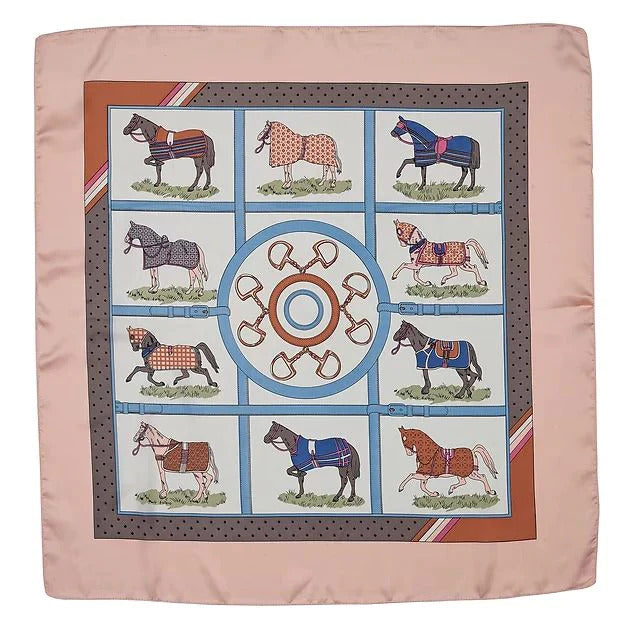 View details for Silky Scarf - Horses in Blankets 28" x 28" Silky Scarf - Horses in Blankets 28" x 28"