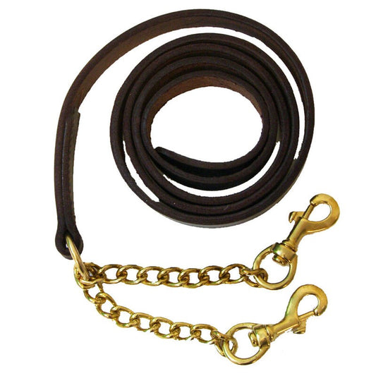 Leather Newmarket Lead Shank with Split Chain - Sagebrush Tack