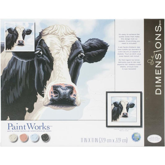 Paint By Number Kit 11" x 11" - Cow